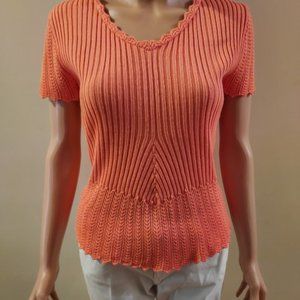 FADED GLORY AUTHENTIC ESTABLISHED 1972 ORANGE SHORT SLEEVE KNIT TOP SIZE S NWOT